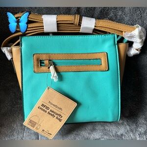 Stylish Teal and Tan Women's Bag